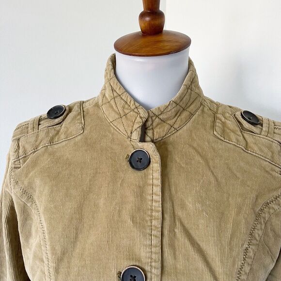 Eddie Bauer Womens Corduroy Blazer Jacket Size Medium M Tan Beige Cord Buttons - Picture 3 of 16